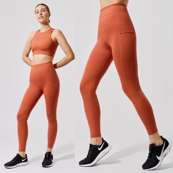 CARBON38 Orange Bra and Leggings Set - Picture 1 of 9